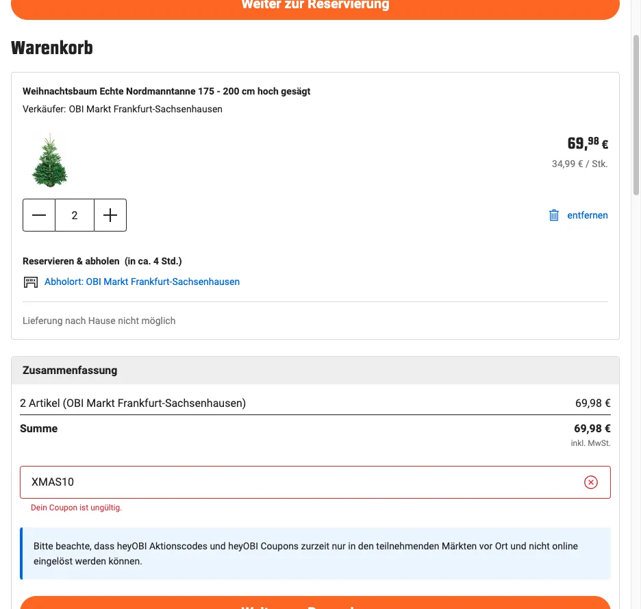 Gutscheine bei OBI einlösen
